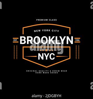 Brooklyn writing design, suitable for screen printing t-shirts, clothes, jackets and others Stock Vector