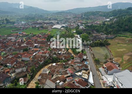 Aerial view of southern of Bandung, West Java Stock Photo