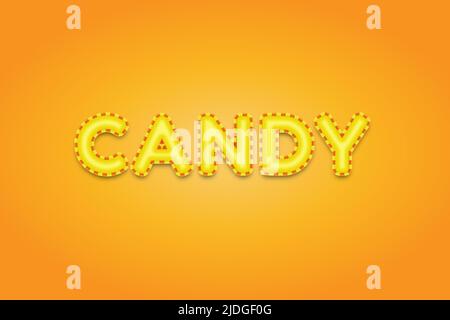 Editable text effects Candy , words and font can be changed Stock Vector