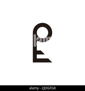 letter pt abstract key symbol logo vector Stock Vector
