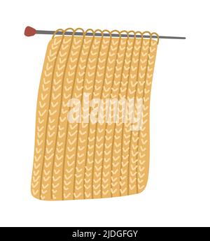 Yarn knitwear. Needlecraft hand drawn woolen item. Vector wool handicraft Stock Vector