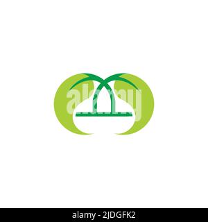 letter m linked leaf geometric colorful logo vector Stock Vector