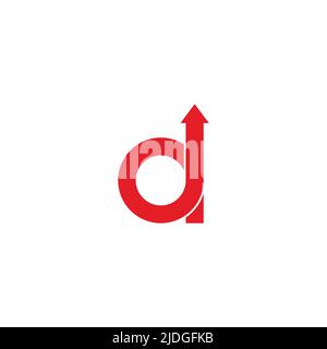 letter d overlapping loop arrow up logo vector Stock Vector