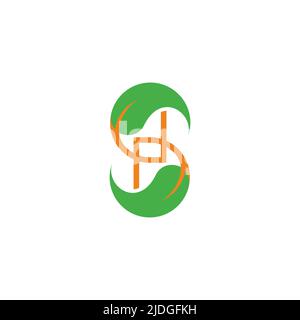 letter s linked leaf geometric colorful logo vector Stock Vector