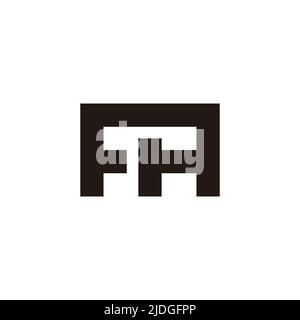 letter fh simple geometric line logo vector Stock Vector