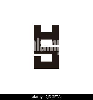 letter hs linked geometric linear logo vector Stock Vector