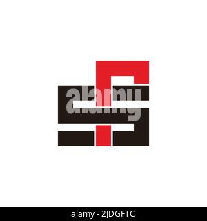 letter sr simple geometric linear colorful logo vector Stock Vector