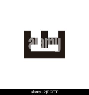 letter th simple geometric line logo vector Stock Vector