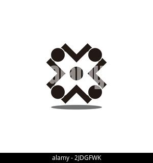 letter x simple geometric dots line logo vector Stock Vector
