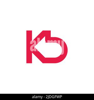 letter kb simple linear geometric logo vector Stock Vector