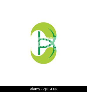 letter b linked leaf geometric colorful logo vector Stock Vector