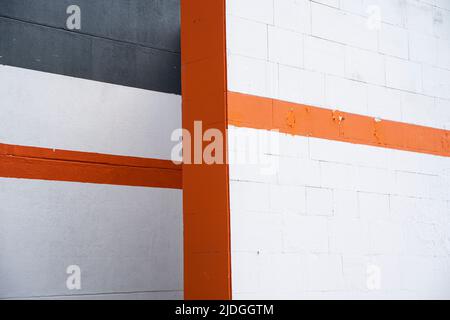 minimal modern geometric architecture shape. White and orange Stock Photo