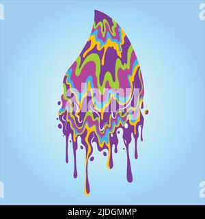 Melting colorful cute water drip vector illustrations for your work logo, merchandise t-shirt, stickers and label designs, poster, greeting cards Stock Vector