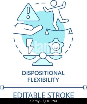 Dispositional flexibility turquoise concept icon Stock Vector