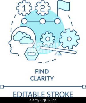 Find clarity turquoise concept icon Stock Vector