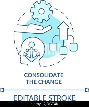 Consolidate change turquoise concept icon Stock Vector