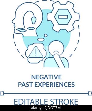 Negative past experiences turquoise concept icon Stock Vector