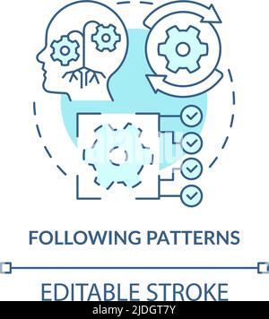 Following patterns turquoise concept icon Stock Vector