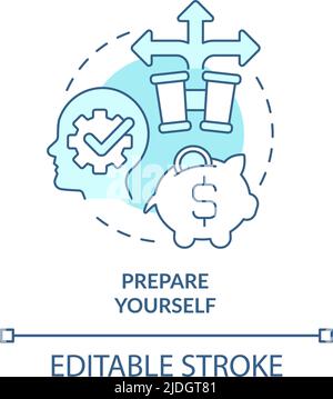 Prepare yourself turquoise concept icon Stock Vector