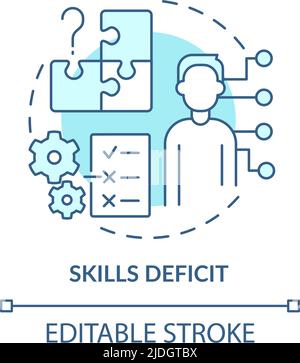 Skills deficit turquoise concept icon Stock Vector