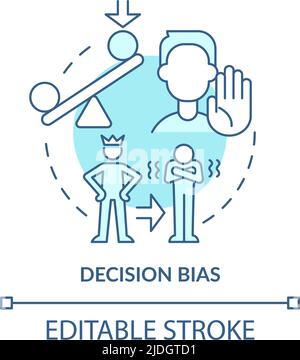 Decision bias turquoise concept icon Stock Vector