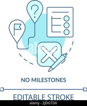 No milestones turquoise concept icon Stock Vector
