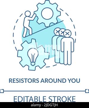 Resistors around you turquoise concept icon Stock Vector