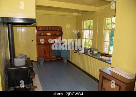 Enkhuizen, Netherlands, June 2022. The interior of an old-fashioned kitchen from 1900. High quality photo