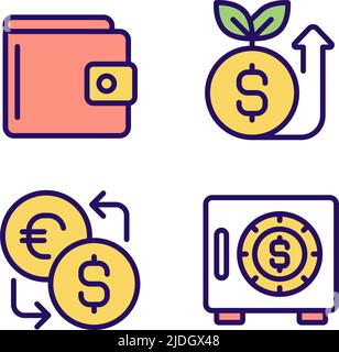 Saving money pixel perfect RGB color icon Stock Vector Image & Art - Alamy