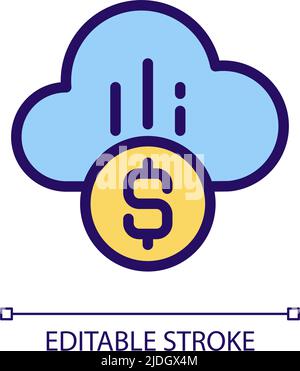 Cloud payment pixel perfect RGB color icon Stock Vector