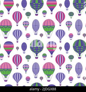 Vintage Hot Air Balloons Seamless Pattern Stock Vector