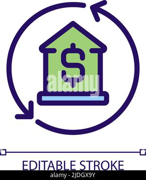 Mortgage pixel perfect RGB color icon Stock Vector