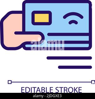 Payment by card pixel perfect RGB color icon Stock Vector