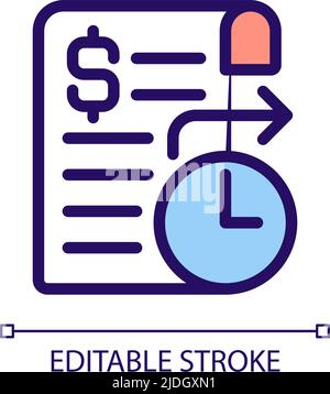 Standing order pixel perfect RGB color icon Stock Vector