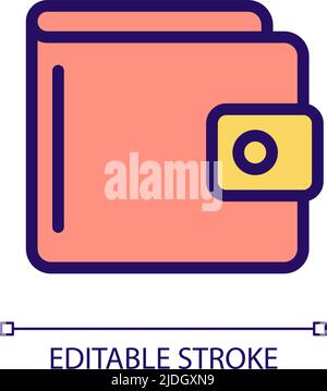 Purse pixel perfect RGB color icon Stock Vector