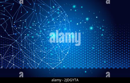 Background with blue cells. Internet. Stock Vector
