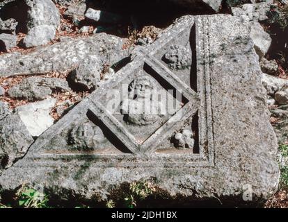 Remains of ancient Greek city Termessos in Antalya, Turkey. Archival scan from a slide. October 1985. Stock Photo