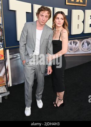 Jeremy Allen White and Addison Timlin attending the premiere of Love ...