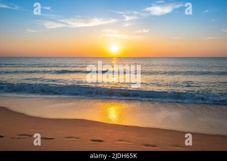Beautiful sunset on the beach. Stock Photo