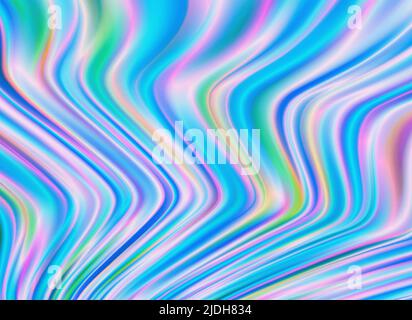 Background with colorful chromatic waves, hologram foil pattern Stock Vector