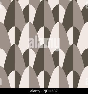 Seamless vector pattern with abstract mountain texture on pastel brown background. Simple geometrical mosaic wallpaper design. Stock Vector