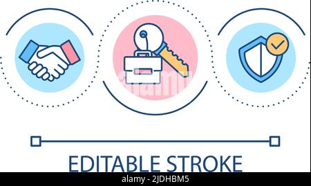 Job loss insurance loop concept icon Stock Vector