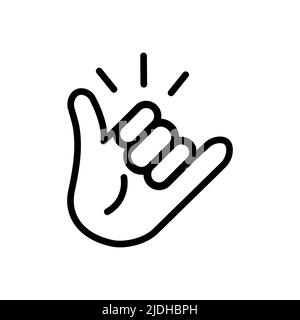 Surfers hand sign isolated on white background Stock Vector