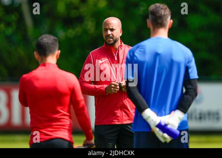 WIJDEWORMER, NETHERLANDS - JUNE 21: Coach Pascal Jansen of AZ during the AZ of First Training Season 2022/2023 at the AFAS Trainingscomplex on June 21, 2022 in Wijdewormer, Netherlands. (Photo by Patrick Goosen/Orange Pictures) Stock Photo