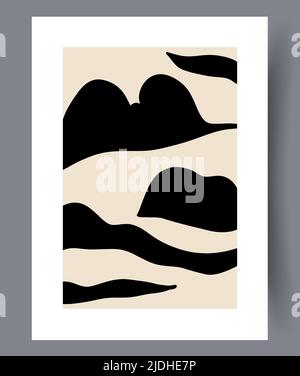 Minimalistic hand drawn printable wall art Stock Vector