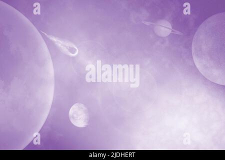 Planets and stars, constelations and Universe Nebula on Milky Way. Scientific futuristic esoteric background. Stock Photo