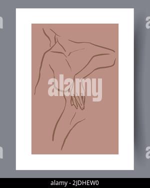 Minimalistic hand drawn printable wall art Stock Vector