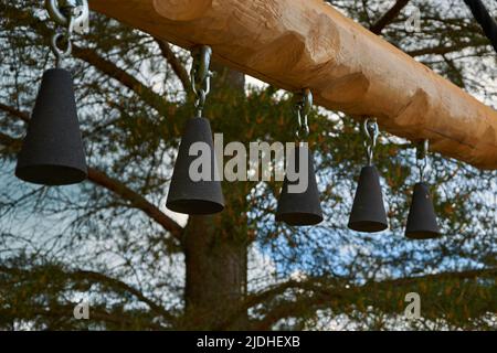 Suspended elements of the obstacle course close-up Stock Photo