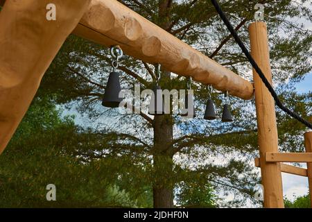 Suspended elements of the obstacle course close-up Stock Photo
