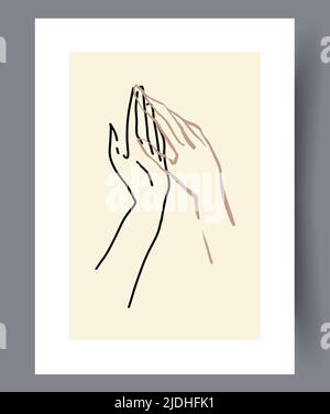 Minimalistic hand drawn printable wall art Stock Vector